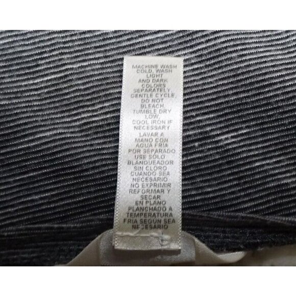 Three Seasons Maternity L Gray Stripe Short Sleeve Dress Front Knot Knee Length - Picture 6 of 6